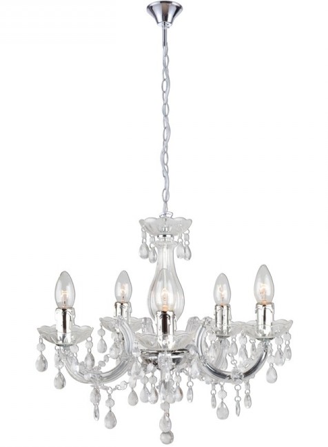 Cuimbra Ø45 Chrom kristall Von Globo Lighting - Med sina krompl&auml;terade detaljer och klarglas skapar den en lyxig glans och en stilfull atmosf&auml;r.