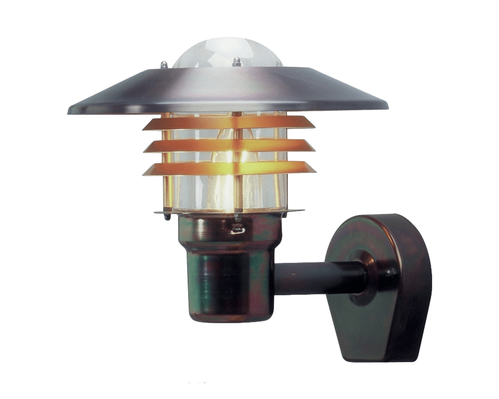 Tellus Oxidiertes Kupfer außenlampe Von Westal - Das Rückteil verfügt über zwei Ein- und Ausgänge und ist mit Schnellanschlussklemmen für eine einfache Installation ausgestattet.