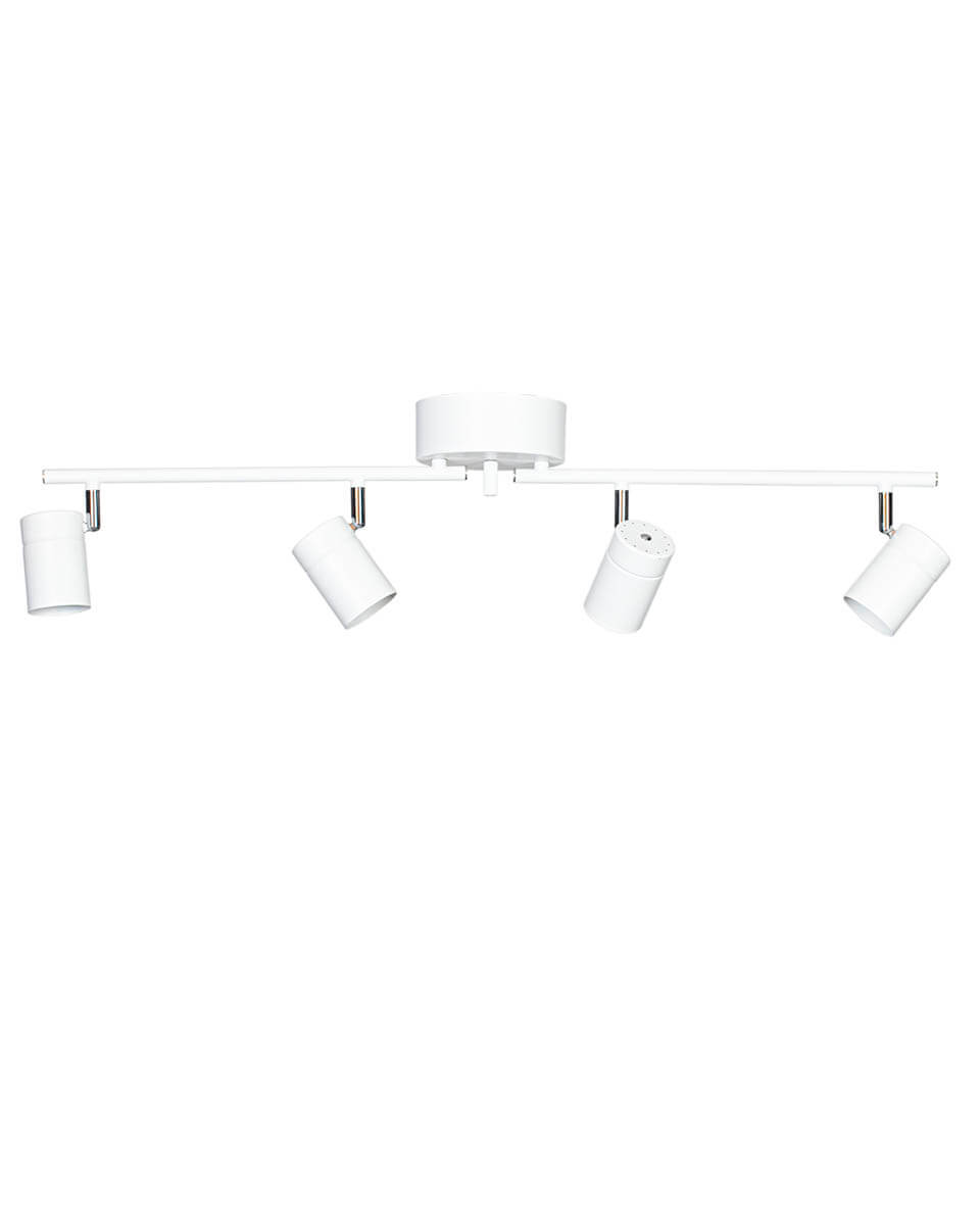 Correct 4 Mattweiß spotlight Von By Rydéns - Die Deckenschiene Correct verleiht Ihrem Zuhause eine dezente und moderne Atmosph&auml;re und die Lampe passt perfekt in Ihren Flur, Ihr Schlafzimmer, Ihre K&uuml;che oder Ihr Wohnzimmer.