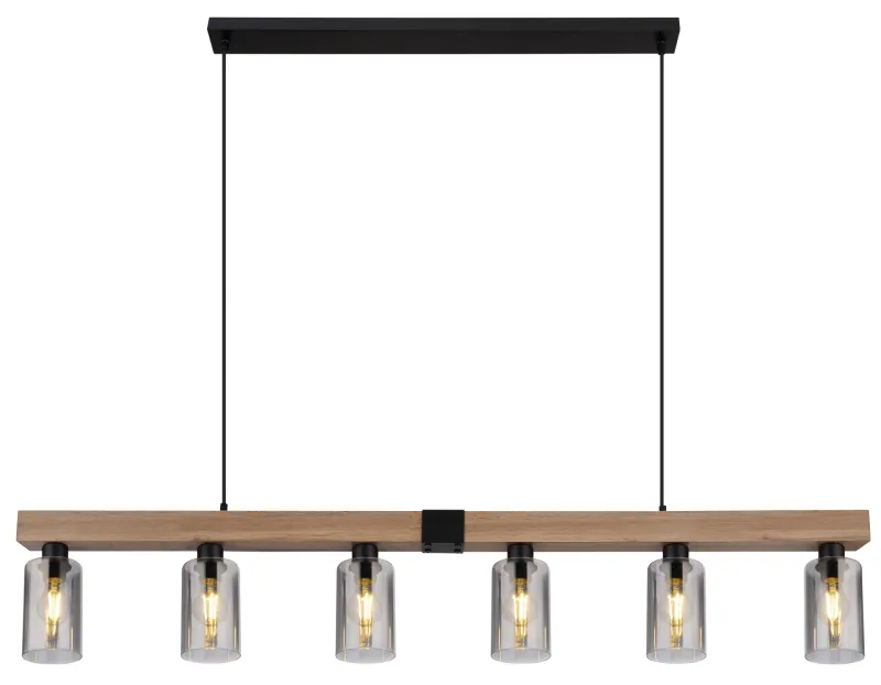 Hadera 140cm Natur hängelampe Von Globo Lighting - Lampan kombinerar funktionalitet med estetik och passar perfekt &ouml;ver matbordet eller i vardagsrummet.