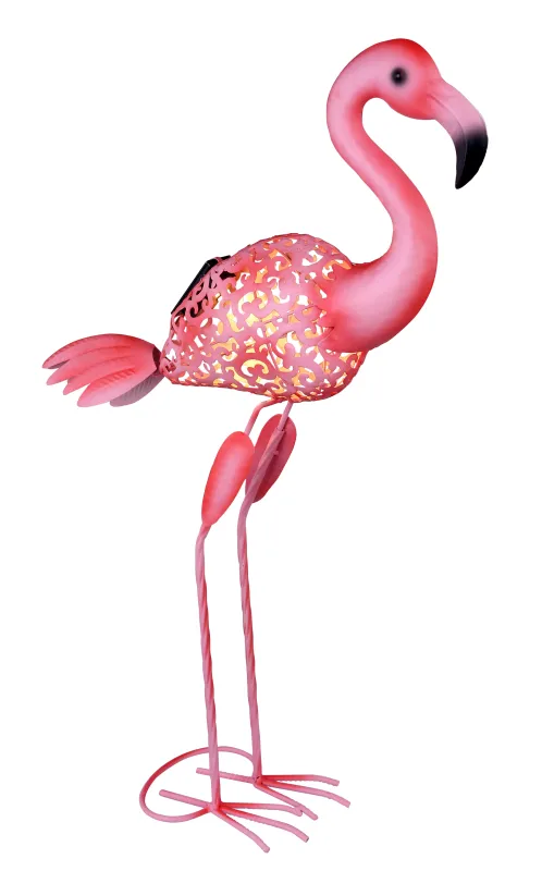 Flamingo Rosa solarleuchte Von Globo Lighting - Lys upp tr&auml;dg&aring;rden med en charmig flamingo i solcellsbelysning!