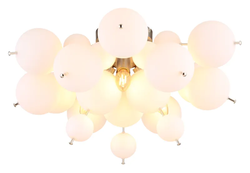 Udo Ø55 Weiß deckenleuchte Von Globo Lighting - Dess unika design utm&auml;rks av en rund form d&auml;r metallstavar elegant sammanl&auml;nkas med vackra opalglas i olika storlekar.