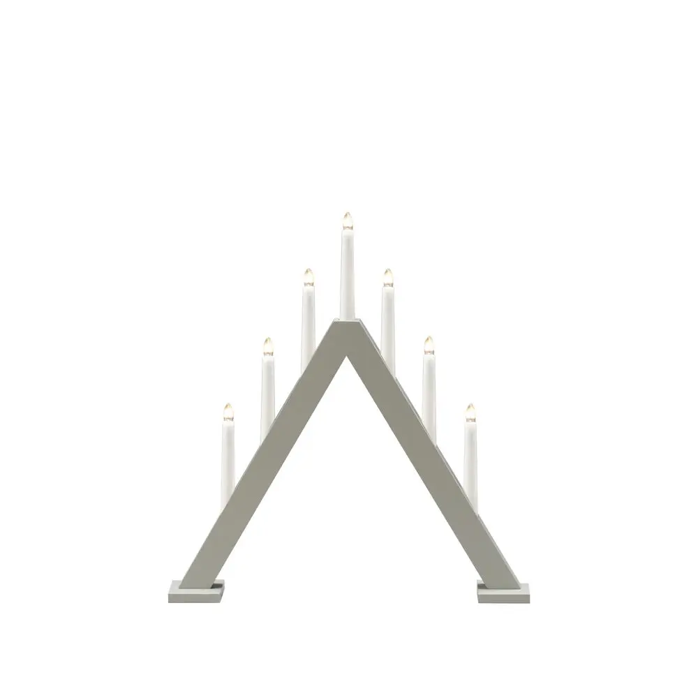 Candelabra 7 Lights Grau Von Konstsmide - Schaffen Sie eine stilvolle und moderne Weihnachtsatmosph&auml;re mit diesem eleganten Adventsleuchter aus grau lackiertem Holz.