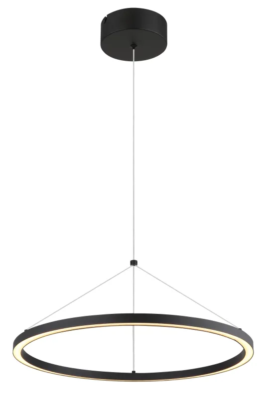 Grenvix Ø50 Schwarz hängelampe Von Globo Lighting - Grenvix &auml;r en unik och stilfull takpendel som utm&auml;rker sig med sin runda form och distinkta ringdesign.