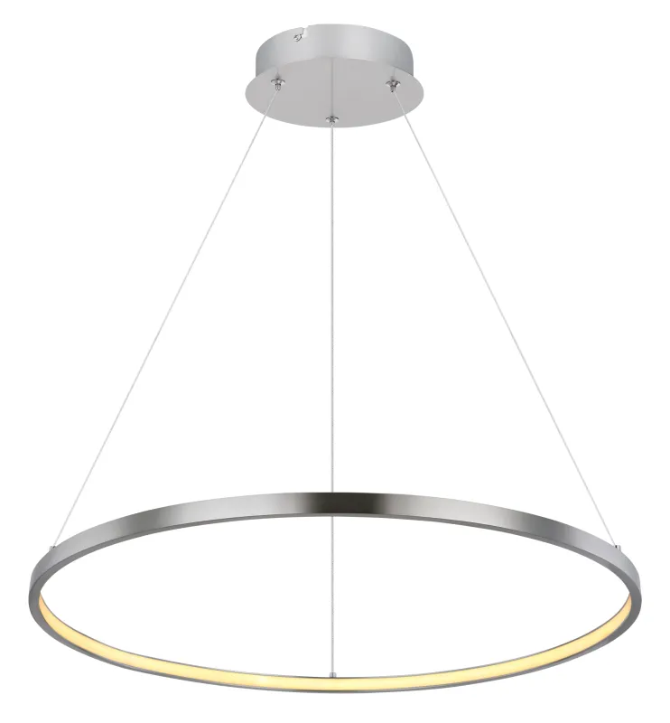 Ralph Ø60 Nickel hängelampe Von Globo Lighting - Den moderna, runda takpendeln Ralph i matt nickel &auml;r en stilren blickf&aring;ngare i ditt hem.
