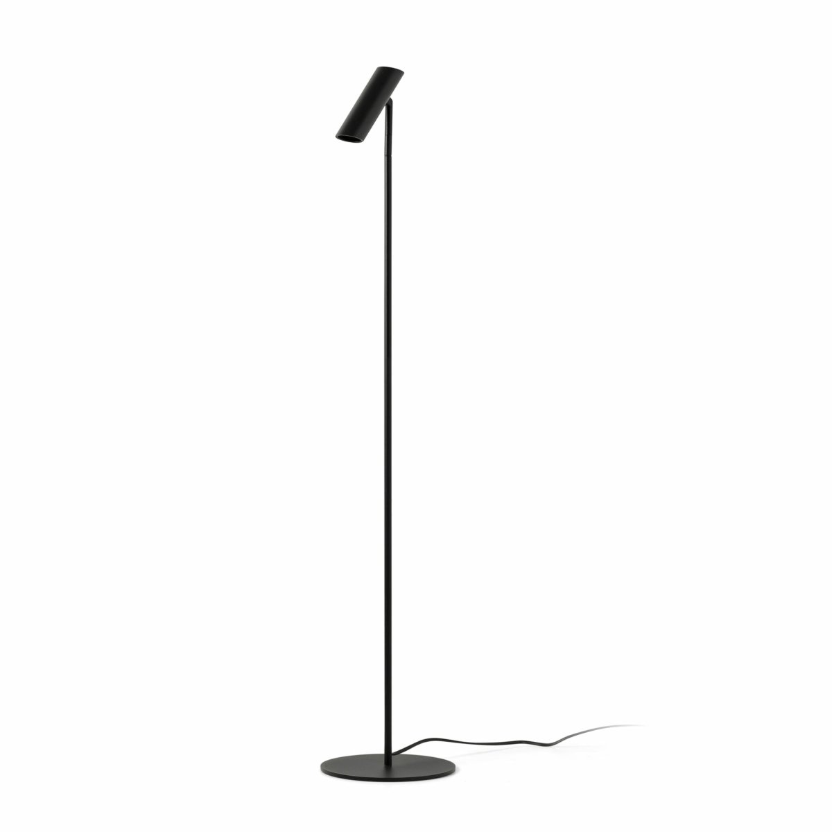Leo Schwarz stehlampe Von Faro Barcelona - Leo ist eine schwarze Stehleuchte mit integrierter LED, die Vielseitigkeit mit modernem Design verbindet.