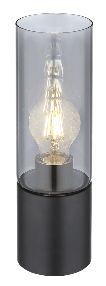 Annika 30cm Schwarz tischlampe Von Globo Lighting - Wird mit schwarzem Kabel, Schalter und Stecker geliefert.