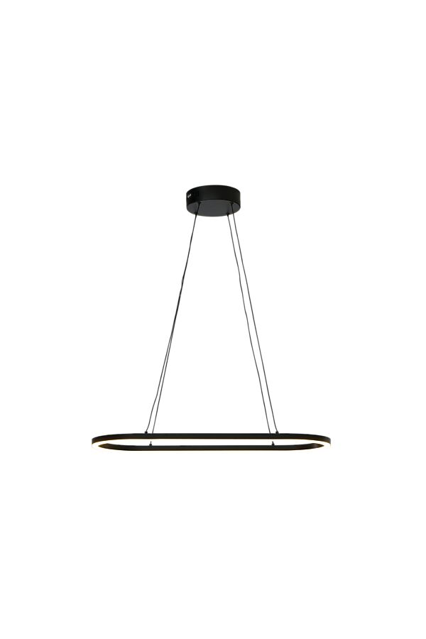 Oda 76cm Schwarz hängelampe Von Aneta Lighting - Die moderne Deckenleuchte Oda aus Metall passt mit ihrem ovalen, stilvollen Design und dem nach unten gerichteten Licht perfekt über den Küchentisch oder beispielsweise die Küchenspüle.