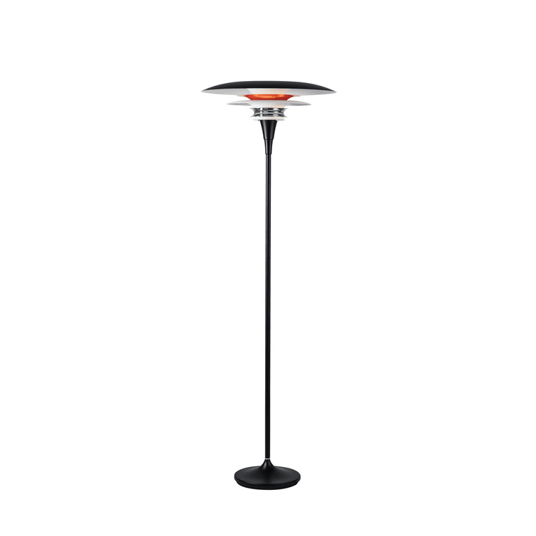 Diablo Ø50 Schwarz/Rot stehlampe Von Belid - Die Leuchte ist in mehreren Farbkombinationen erhältlich, insbesondere in einem auffälligen Mix aus Mattschwarz und Hochglanzrot, der einen modernen und zugleich dramatischen Ausdruck verleiht.