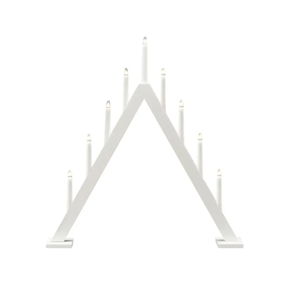 Candelabra 9 Lights Weiß Von Konstsmide - Schaffen Sie eine stilvolle und moderne Weihnachtsatmosph&auml;re mit diesem eleganten Adventsleuchter aus wei&szlig; lackiertem Holz.