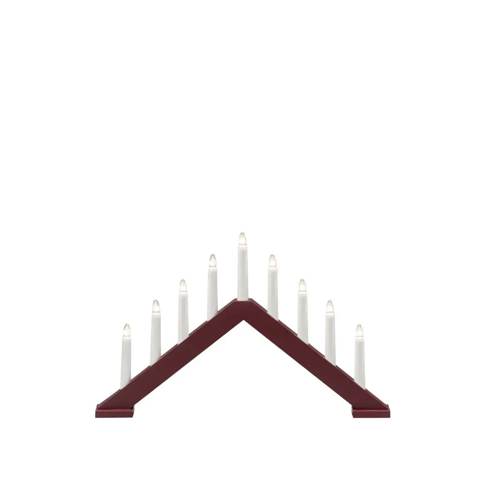 Candelabra 9 Lights Mattes Dunkelrot Von Konstsmide - Die klassische Dreiecksform mit neun Kerzen sorgt f&uuml;r einen warmen und stimmungsvollen Schein, der die Adventszeit versch&ouml;nert.