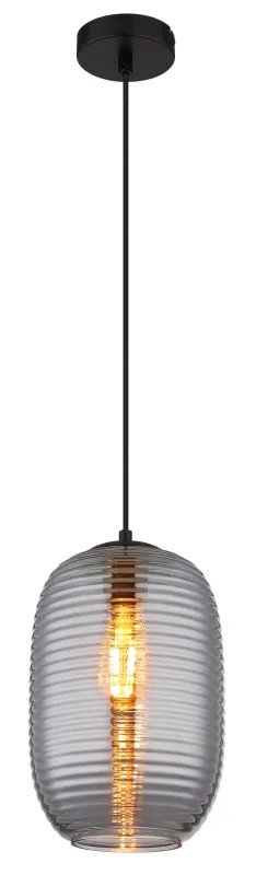 Jefrey Ø20 Rauchfarben hängelampe Von Globo Lighting - Denna eleganta taklampa &auml;r utrustad med en rund kupa i r&ouml;kf&auml;rgat glas.