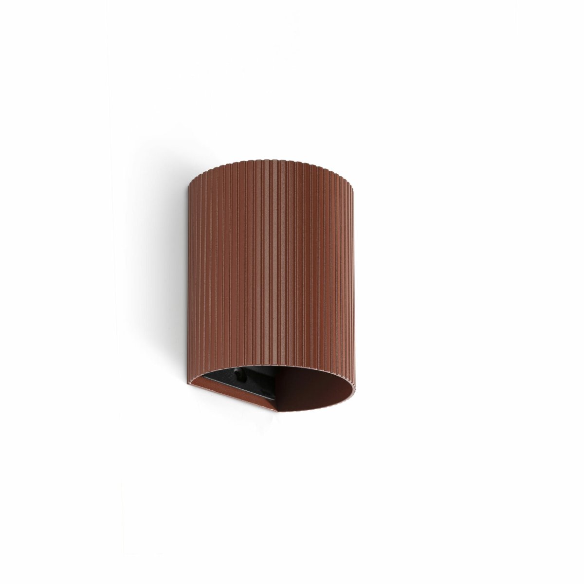 Sole 10cm Terrakotta geriffelt wandlampe Von Faro Barcelona - Erh&auml;ltlich in zwei Gr&ouml;&szlig;en und mit Lichtaustritt in eine oder zwei Richtungen &ndash; perfekt f&uuml;r Flure, Treppenh&auml;user und kleinere R&auml;ume.