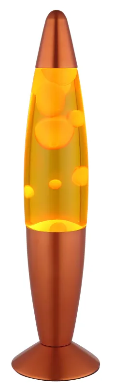 Etna Orange kinderlampe Von Globo Lighting - Etna &auml;r en fascinerande lavalampa med gul v&auml;tska och oranget vax som sm&auml;lter l&aring;ngsamt och skapar hypnotiska ljuseffekter.