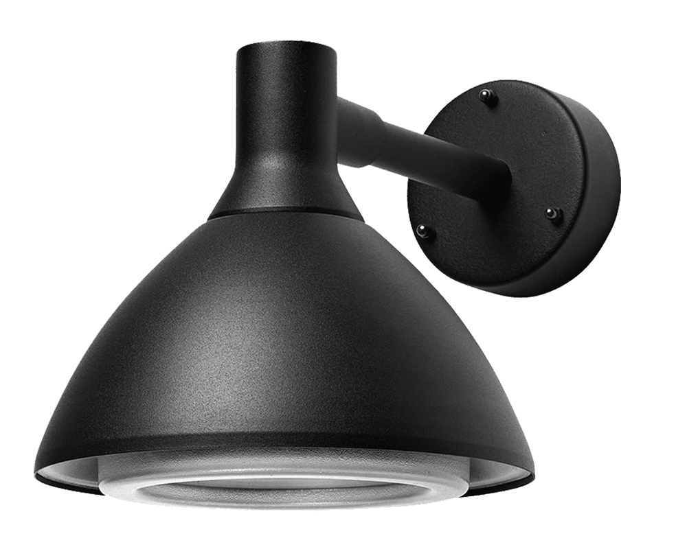 Ark Mini Schwarz außenlampe Von Westal - Die Ark Mini-Wandleuchte ist eine Wandleuchte mit blendfreiem Downlight aus verchromtem und pulverbeschichtetem Aluminium mit Blendschutz aus PET-G.
