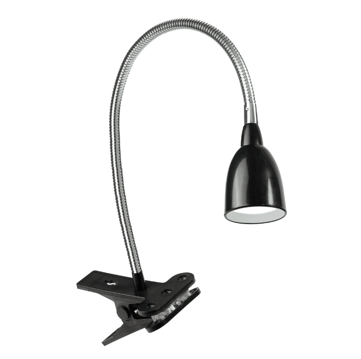 Stella Schwarz klemmlampe Von Airam - Dank des flexiblen Metallschafts k&ouml;nnen Sie das Licht ganz einfach und frei dorthin richten, wo Sie m&ouml;chten.