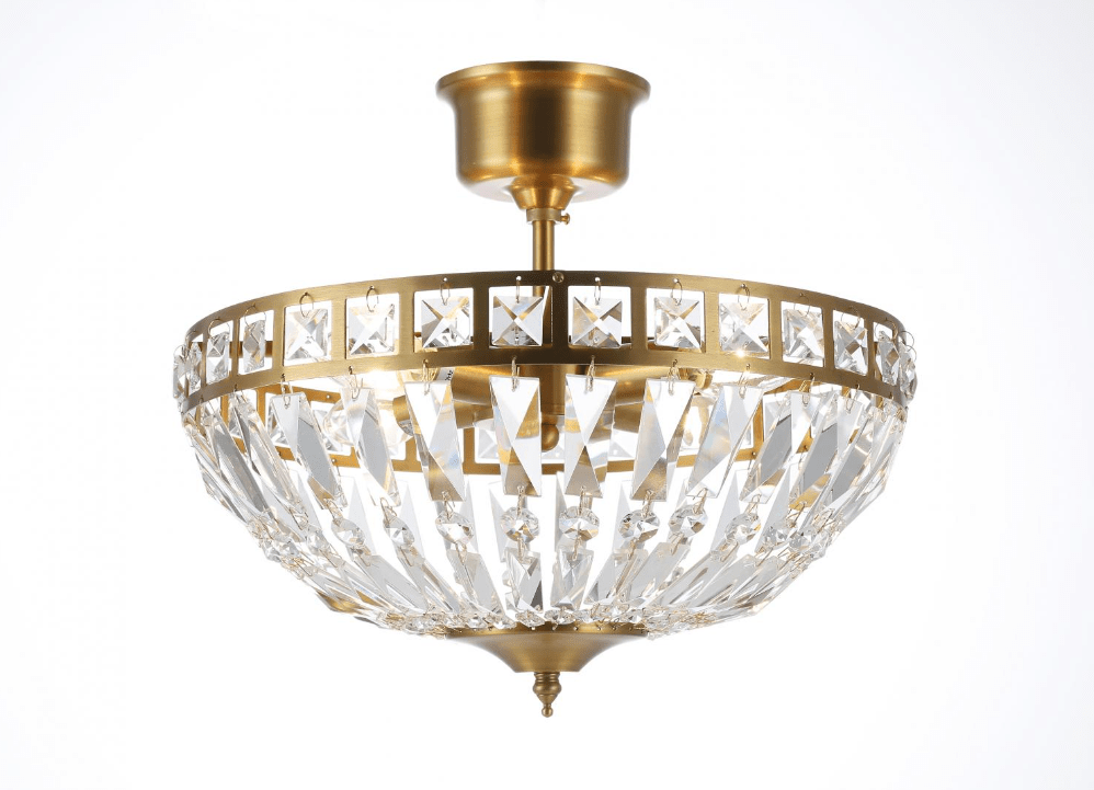 Flores Ø35 Gebürstetes Messing kristall Von Norrsken Design - Die Deckenleuchte Flores aus geb&uuml;rstetem Messing ist eine elegante und raffinierte Lichtquelle, die mit ihrem modernen Design und den exklusiven Details jeden Raum versch&ouml;nert.