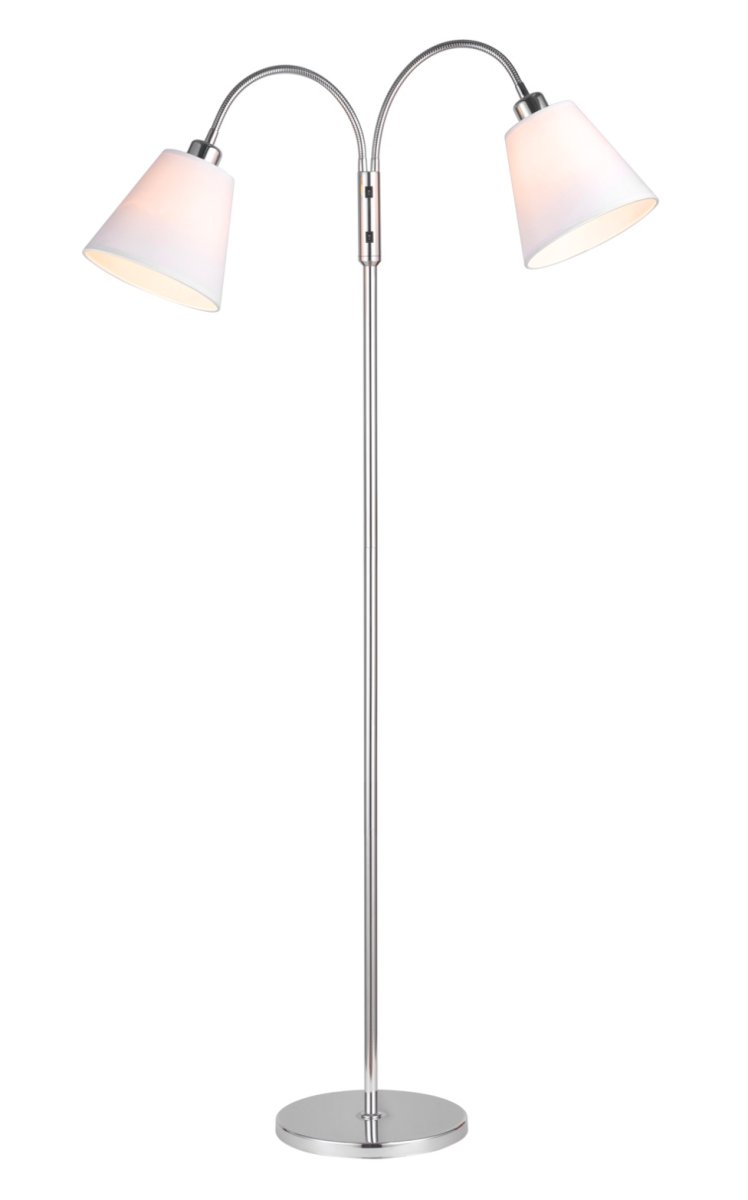 Zoombild von Duett Chrom stehlampe Von Cottex - Die Stehleuchte Duett in Chromoptik ist eine praktische und stilvolle Beleuchtungslösung für Ihr Zuhause.