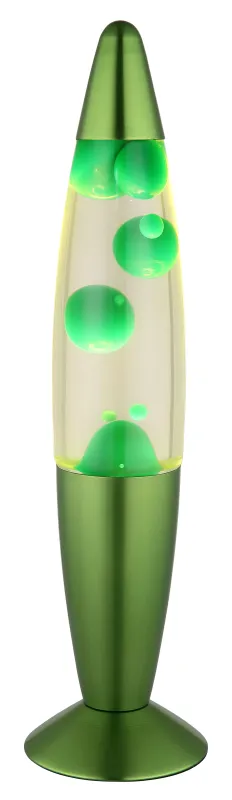 Etna Grün kinderlampe Von Globo Lighting - Etna &auml;r en fascinerande lavalampa med klar v&auml;tska och gr&ouml;nt vax som sm&auml;lter l&aring;ngsamt och skapar hypnotiska ljuseffekter.