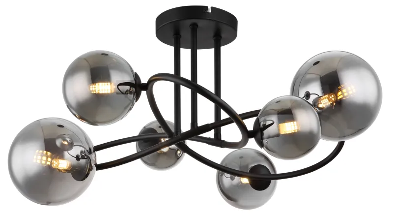 Riha 62cm Rauchfarben deckenleuchte Von Globo Lighting - Uppt&auml;ck Riha &ndash; en imponerande plafond som skapar en elegant atmosf&auml;r i ditt hem.