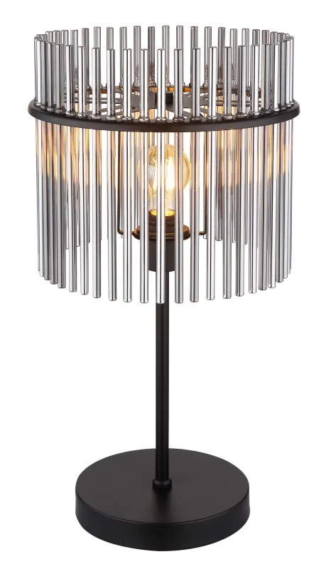 Gorley 55cm Schwarz tischlampe Von Globo Lighting - Med sitt genomt&auml;nkta utf&ouml;rande och h&ouml;gkvalitativa material sm&auml;lter Gorley harmoniskt in i moderna inredningsstilar och ger varje rum en stilfull touch.