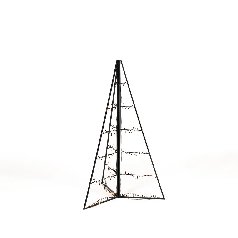 Metalldekoration Pyramide 120cm Schwarz Von Konstsmide - Mit 171 warmen bernsteinfarbenen LED-Leuchten verbreitet es einen eleganten Schein und schafft eine magische Atmosph&auml;re.