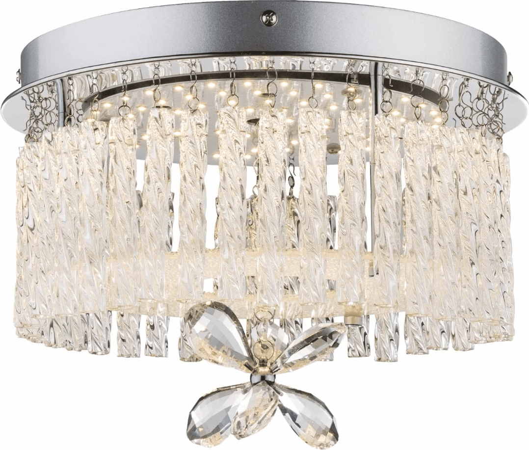 Mathilda Ø28 Chrom kristall Von Globo Lighting - Die Leuchte ist energieeffizient und strahlt ein angenehmes Licht mit 4000 K aus &ndash; eine perfekte Balance zwischen warmem und neutralem Wei&szlig;, die sowohl f&uuml;r allt&auml;gliche Gem&uuml;tlichkeit als auch f&uuml;r hellere Umgebungen geeignet ist.