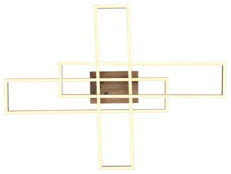 Dakari 100cm Schwarz deckenleuchte Von Globo Lighting - Lampan &auml;r tillverkad av mattsvart metall i kombination med en m&ouml;rk MDF-tr&auml;look, vilket ger den en exklusiv och sofistikerad k&auml;nsla.