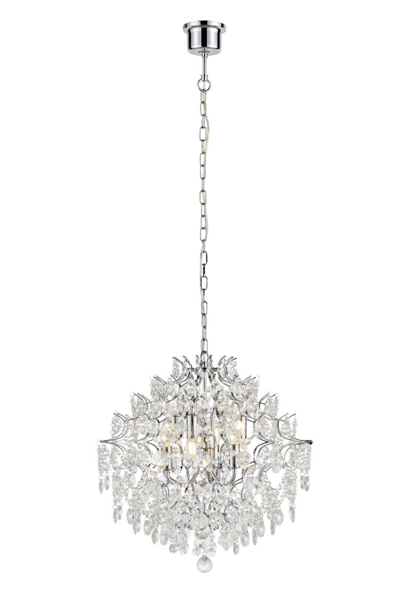 Rosendal Ø50 Chrom kristall Von Markslöjd - Die 1,5 Meter lange Kette und die Deckenpfanne zum einfachen Aufhängen sind im Lieferumfang enthalten.