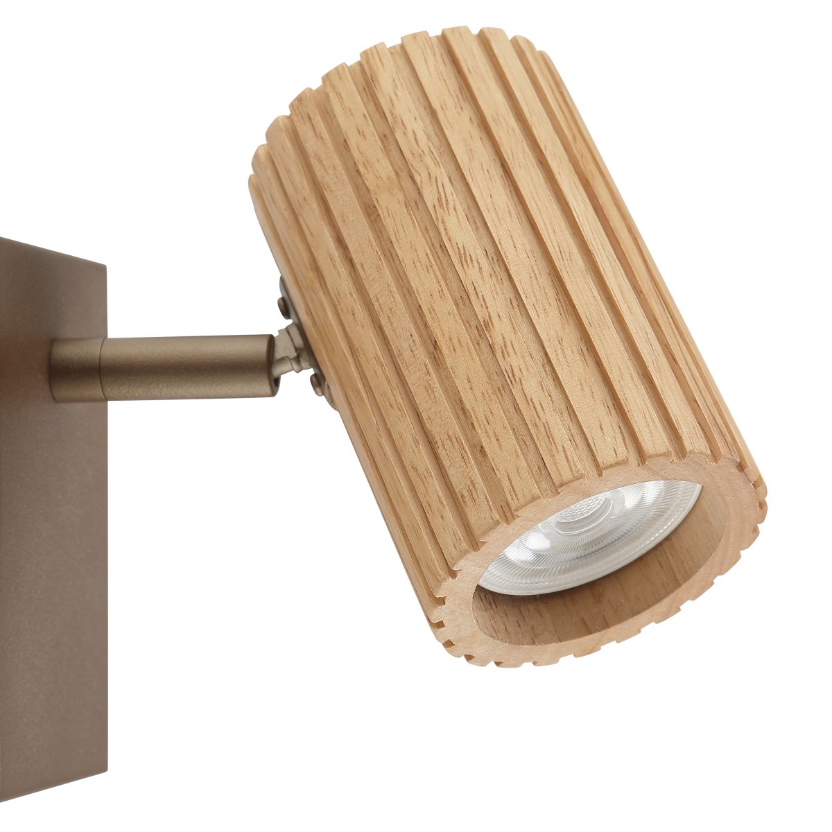 Lakewood 17cm Braun leselampe Von Brilliant - Die Wandleuchte Lakewood vereint braunes Metall mit hellem, geriffeltem Holz und besticht durch ihre warme und stilvolle Optik.