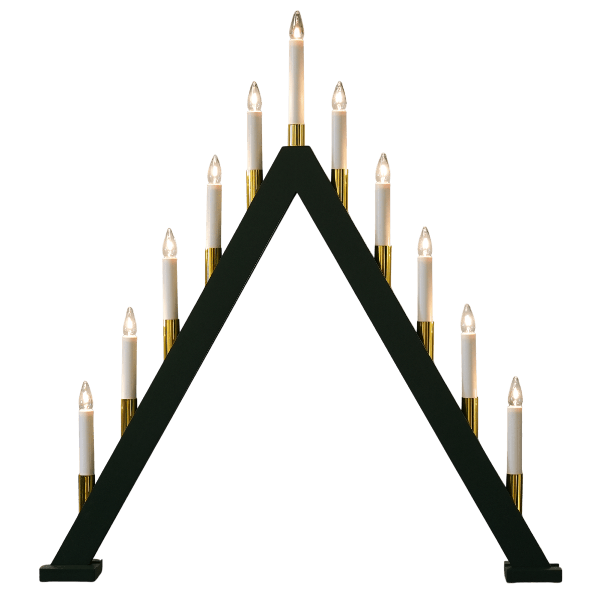 Hilda 11 Dunkelgrün Von Pixie Design - Das tiefe Dunkelgr&uuml;n harmoniert perfekt mit den goldfarbenen Manschetten und verleiht dem Kerzenst&auml;nder eine klassische und elegante Ausstrahlung mit weihnachtlichem Flair.