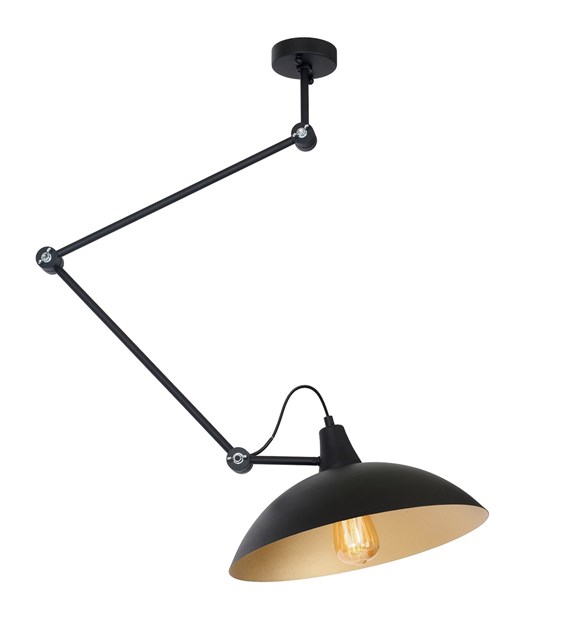 Melos Ø37 Schwarz/Gold hängelampe Von Artera - Die Lampe h&auml;ngt mit drei Gelenken von der Decke und l&auml;sst sich ganz nach Wunsch ausrichten.