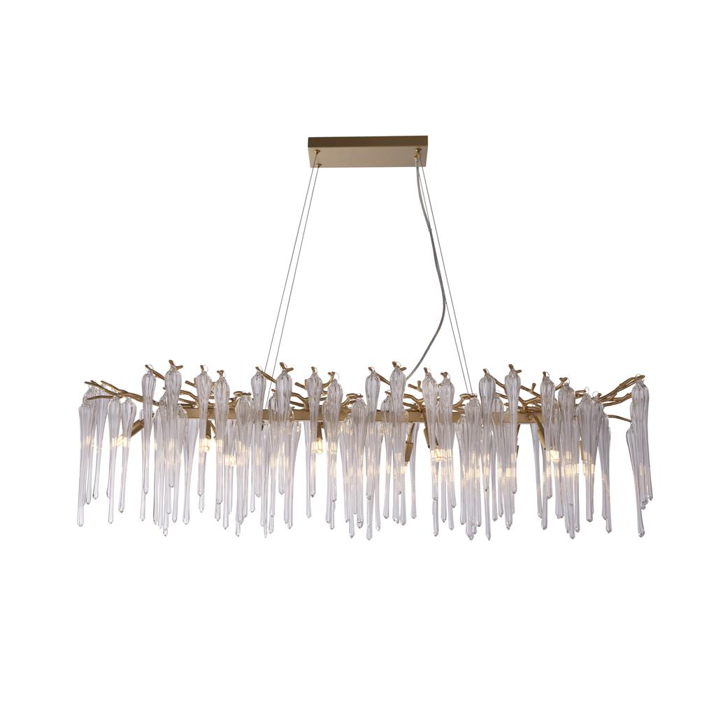 Heritage 117cm Gold kristall Von Searchlight - Platzieren Sie ihn über dem Esstisch oder in der Küche für eine stimmungsvolle und elegante Atmosphäre.