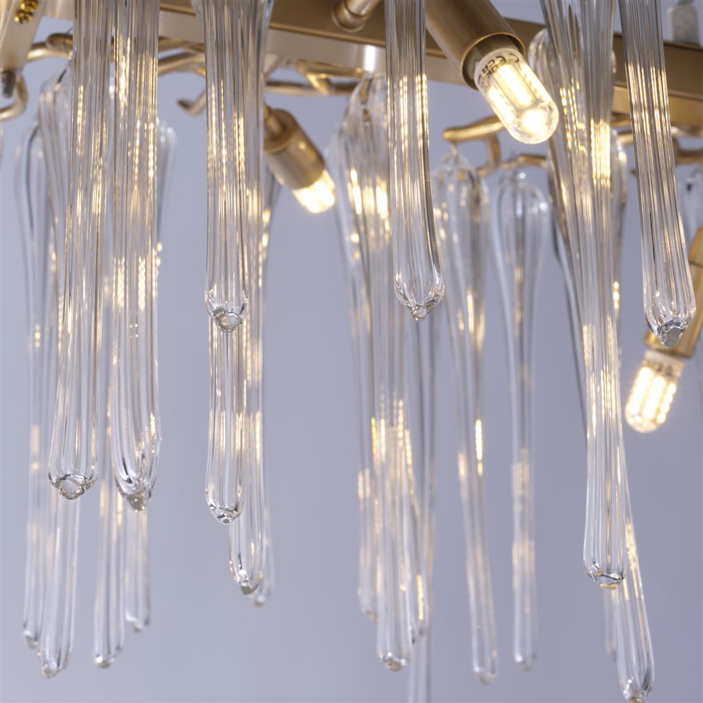 Heritage 117cm Gold kristall Von Searchlight - Platzieren Sie ihn über dem Esstisch oder in der Küche für eine stimmungsvolle und elegante Atmosphäre.