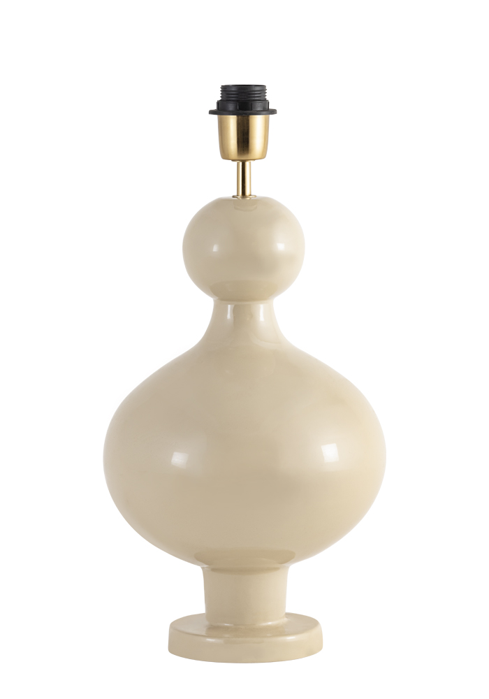 Fiona 40cm Cremeweiß lampenfuß Von Alde & Lind - Die sanft gerundete, klassische Form harmoniert perfekt mit der hochglänzenden, emailleartigen Oberfläche und verleiht der Lampe einen stilvollen und modernen Look.