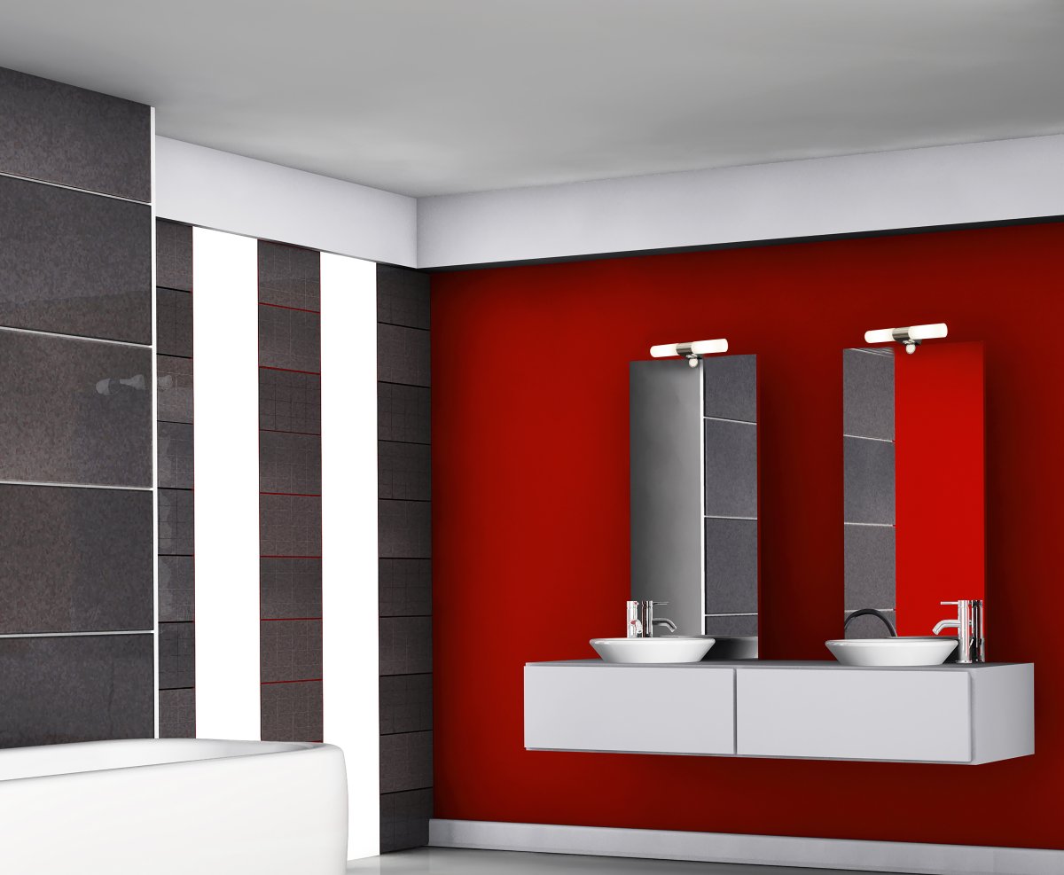 Cosenza 12cm Chrom badezimmerlampe Von Aneta Lighting - Doppelwandleuchte Cosenza aus verchromtem Metall und opalweißem Glasschirm.