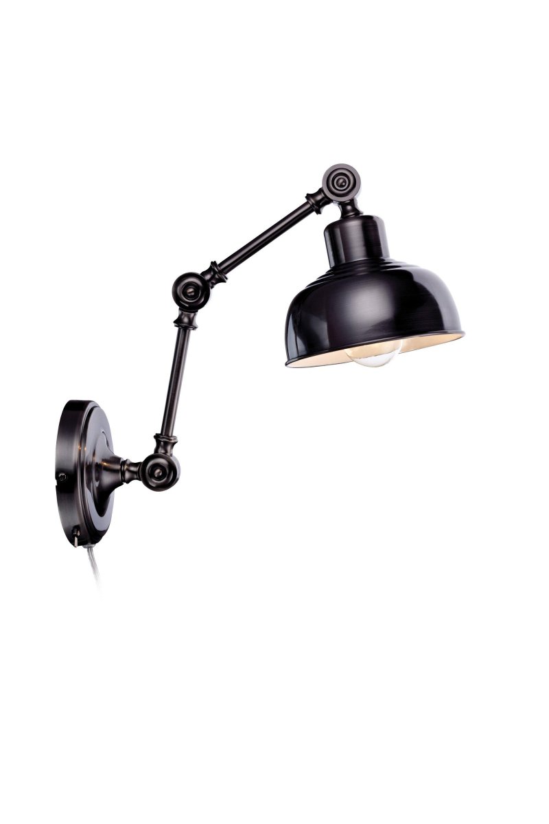 Grimstad 48cm Antikgrau wandlampe Von Markslöjd - Praktische und klassische Wandleuchte aus antikfarbenem Metall mit mehreren verstellbaren Gelenken zur optimalen Ausrichtung.