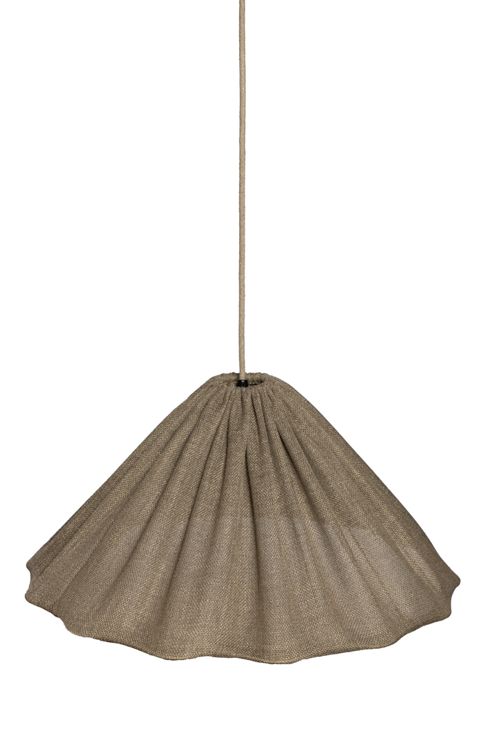 Fuji Lampenschirm Ohne Aufhängung Ø58 Braun hängelampe Von Alde & Lind - Der khaki-braune Stoff mit seiner leicht gr&auml;ulichen, strukturierten Oberfl&auml;che verleiht dem Lampenschirm zudem einen sch&ouml;nen, tr&auml;nenartigen Glanz.