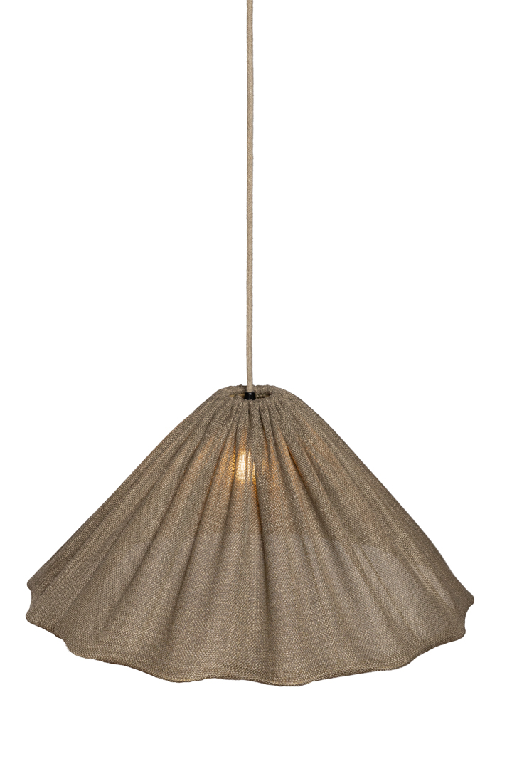 Fuji Lampenschirm Ohne Aufhängung Ø58 Braun hängelampe Von Alde & Lind - Der khaki-braune Stoff mit seiner leicht gr&auml;ulichen, strukturierten Oberfl&auml;che verleiht dem Lampenschirm zudem einen sch&ouml;nen, tr&auml;nenartigen Glanz.