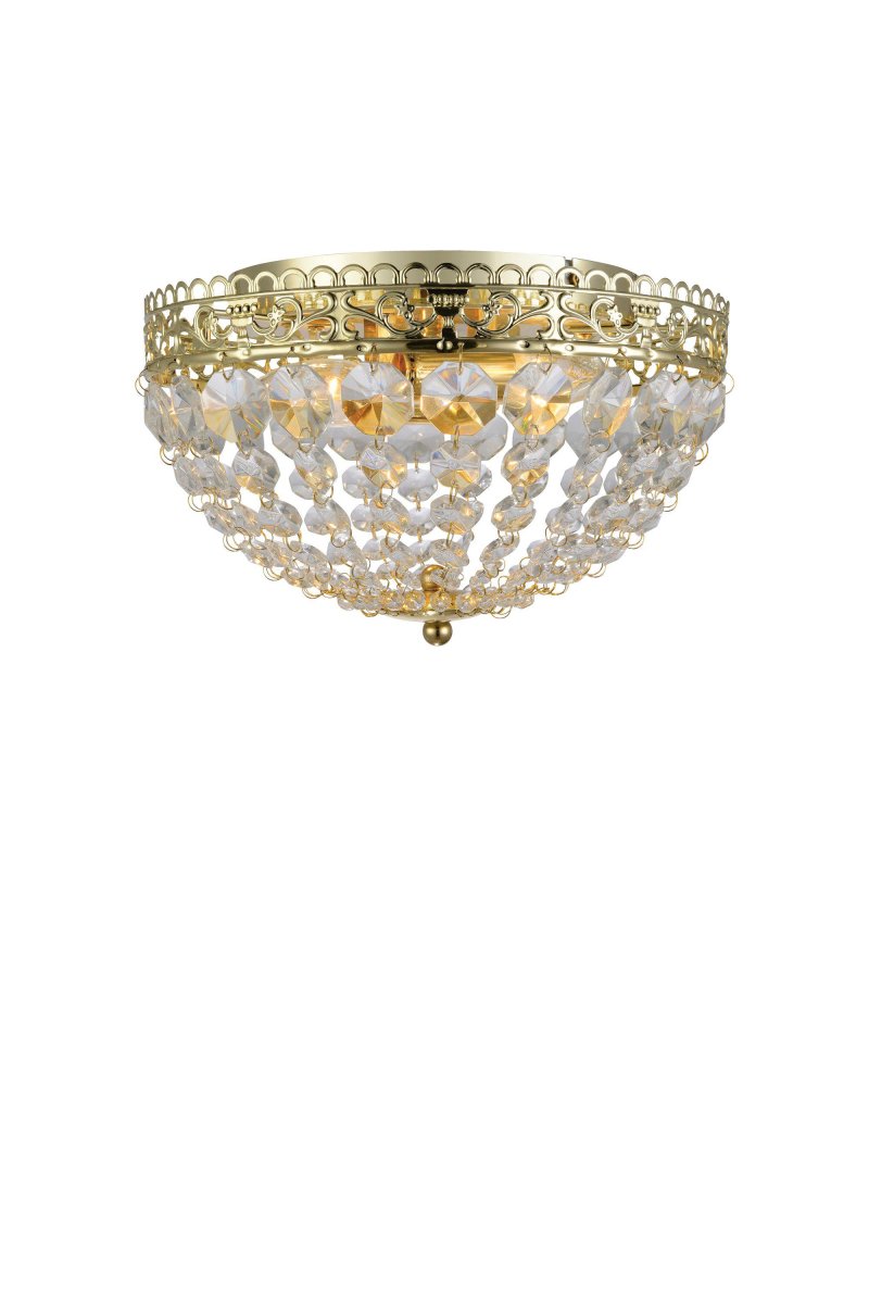 Saxholm Ø27 Gold badezimmerlampe Von Markslöjd - Diese Deckenleuchte verfügt über ein ausgeschnittenes Muster im Metallrahmen und die Prismen sind für ein feines Finish maschinell geschnitten.