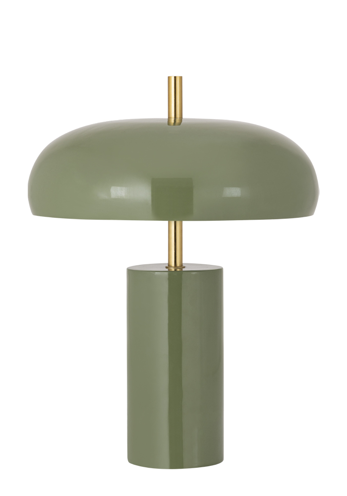 Lex 40cm Grün tischlampe Von Alde & Lind - Im Lieferumfang enthalten sind ein 2 m langes schwarzes Kabel, ein Netzschalter und ein Netzstecker.