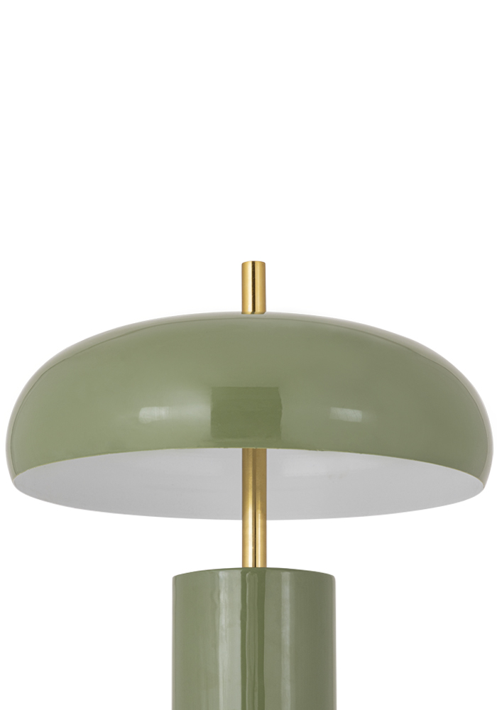 Lex 40cm Grün tischlampe Von Alde & Lind - Im Lieferumfang enthalten sind ein 2 m langes schwarzes Kabel, ein Netzschalter und ein Netzstecker.