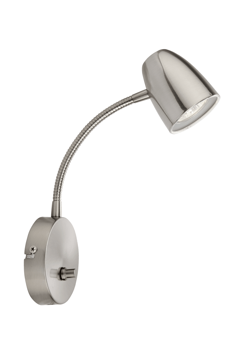 Sandnes Stahl leselampe Von Aneta Lighting - Sandnes ist die optimale Nachttischlampe, die sich mit einem Flexgelenk einfach in beide Richtungen und mit ihrem Dimmer in der Helligkeit verstellen lässt.