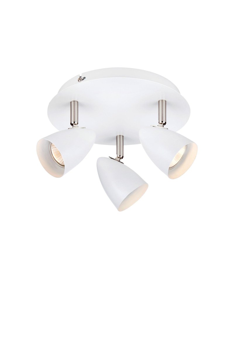 Ciro 3 Weiß spotlight Von Markslöjd - Das wei&szlig;e Finish und die schlichten, kegelf&ouml;rmigen Lampenk&ouml;pfe vermitteln einen frischen und minimalistischen Eindruck und machen die Lampe perfekt f&uuml;r K&uuml;chen, Flure oder Arbeitsr&auml;ume.