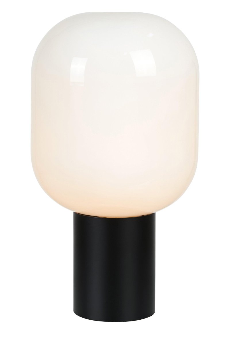 Zoombild von Brooklyn 44cm Schwarzweiß tischlampe Von Markslöjd - Der weiße Glasschirm sorgt für ein sanftes und stimmungsvolles Licht und setzt die Lichtquelle dekorativ in Szene.
