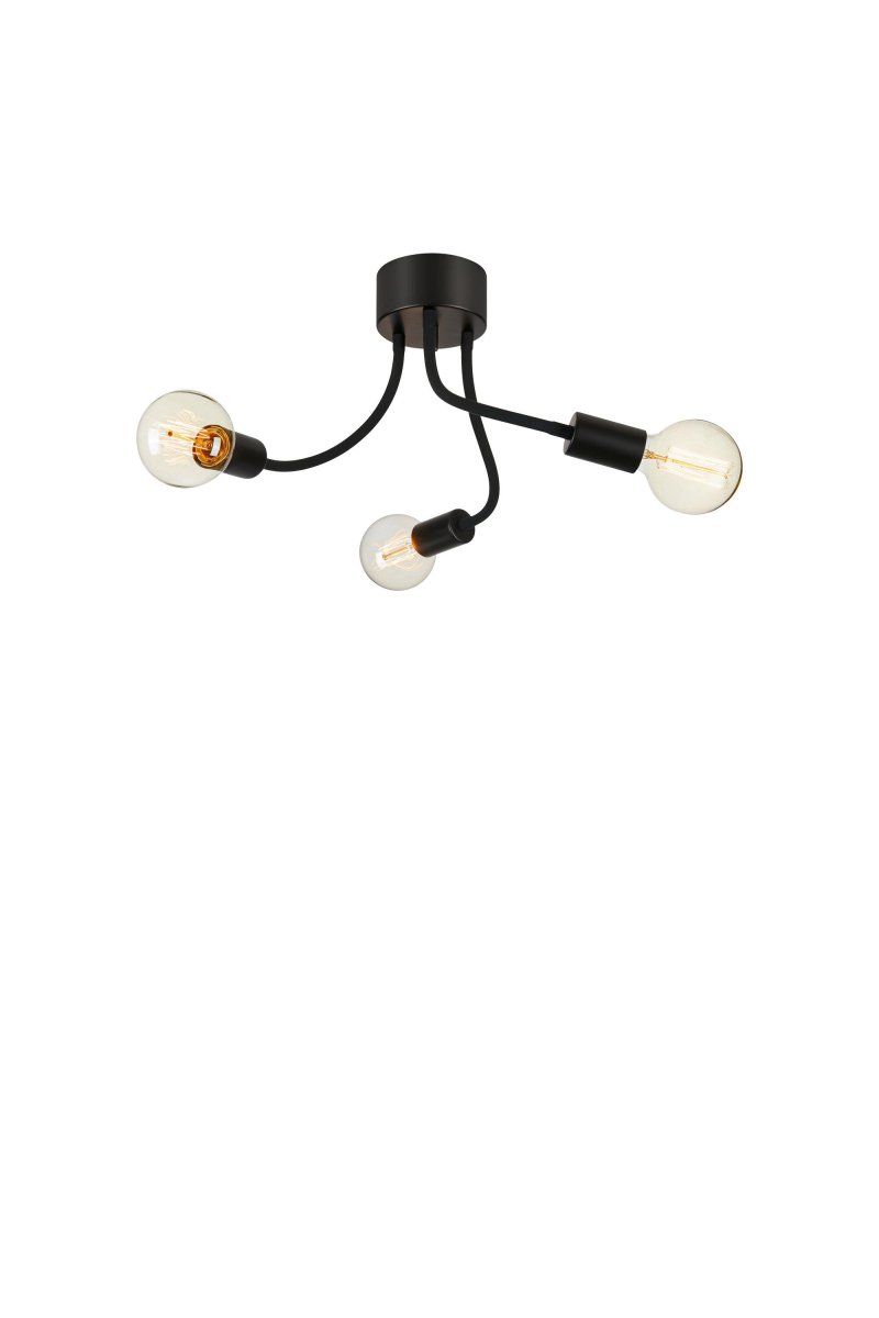 Medusa 44cm Schwarz deckenleuchte Von Markslöjd - Die schwarzen Arme, die von einer einfachen Basis ausgehen, erzeugen ein verspieltes und luftiges Gefühl, während die freiliegenden Glühbirnen für ein warmes und einladendes Licht sorgen.