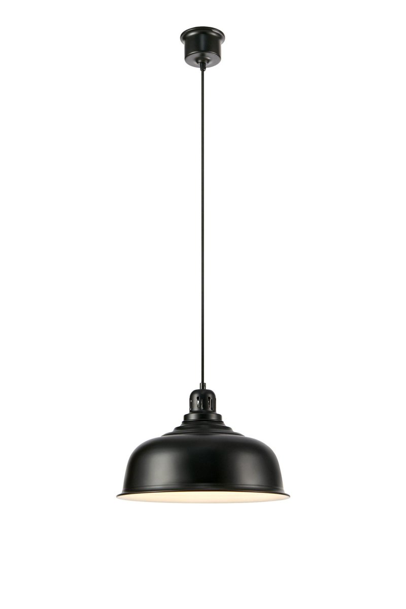 Port Ø37 Schwarz hängelampe Von Markslöjd - Die Lampe h&auml;ngt an einem schwarzen Textilkabel, das ihr eine elegante Note verleiht.