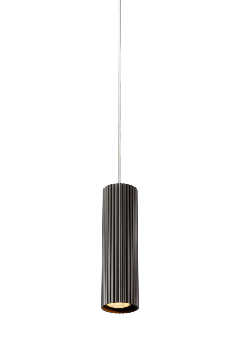Costilla Ø7 Grau fensterlampe Von Markslöjd - Deckenpendel in Dunkelgrau; Metall mit einem Scheinwerfer.