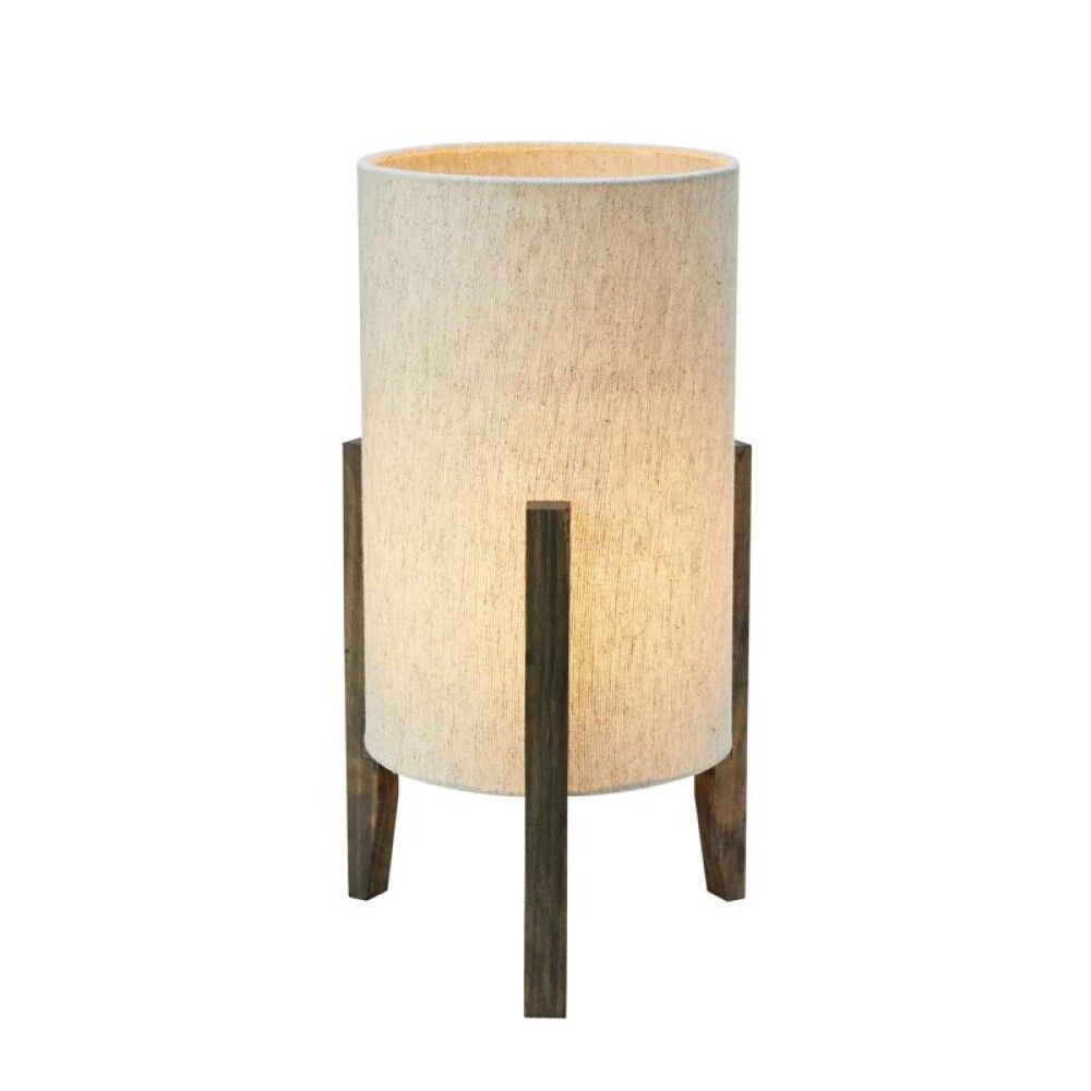 Euca 40cm Beige tischlampe Von Markslöjd - Mit ihrem Sockel aus braunem Holz und dem Schirm aus beigem Textil verbreitet sie warmes, gemütliches Licht und schafft so eine angenehme Atmosphäre im Raum.