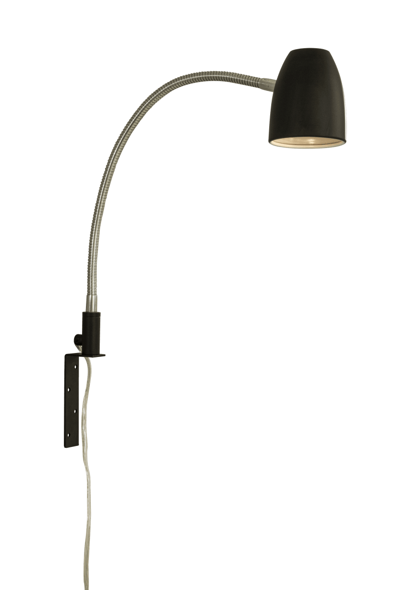 Sandnes Schwarz leselampe Von Aneta Lighting - Sandnes l&auml;sst sich mit seinem Flexarm einfach in der Richtung verstellen.